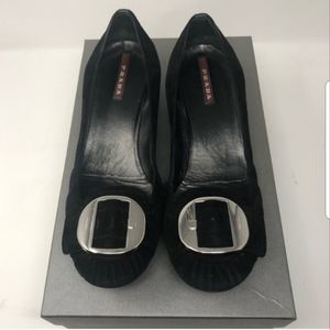 PRADA 💯Black Suede Pump Sz EU40/US10
